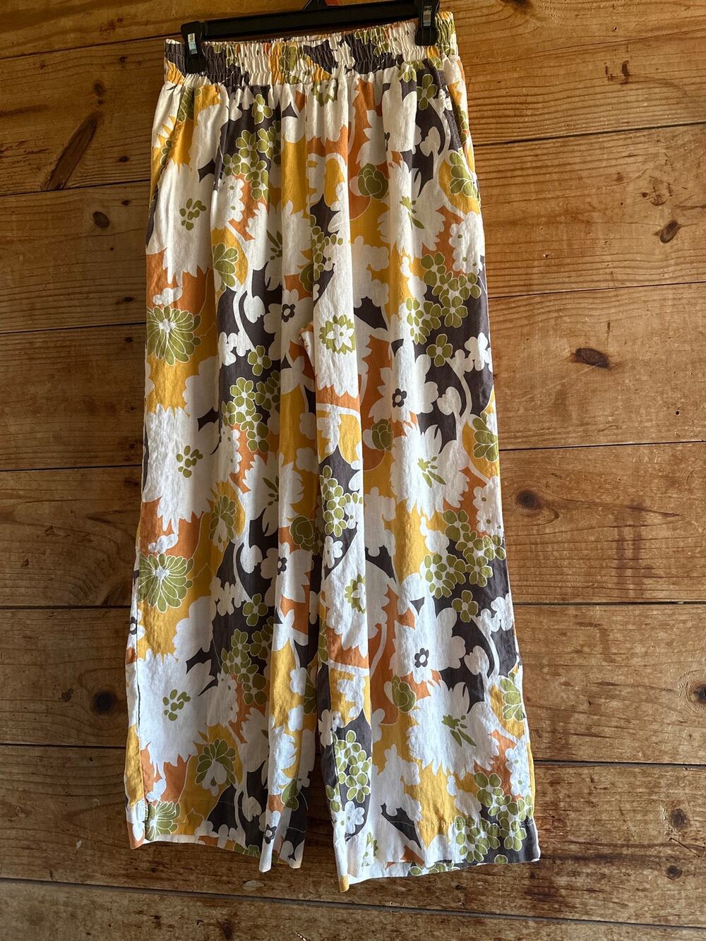 Christian Siriano Floral Print Linen Blend Pants